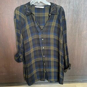 Zara plaid top